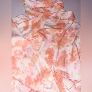 Aerie Tie-Dye Hoodie in Orange and Pink